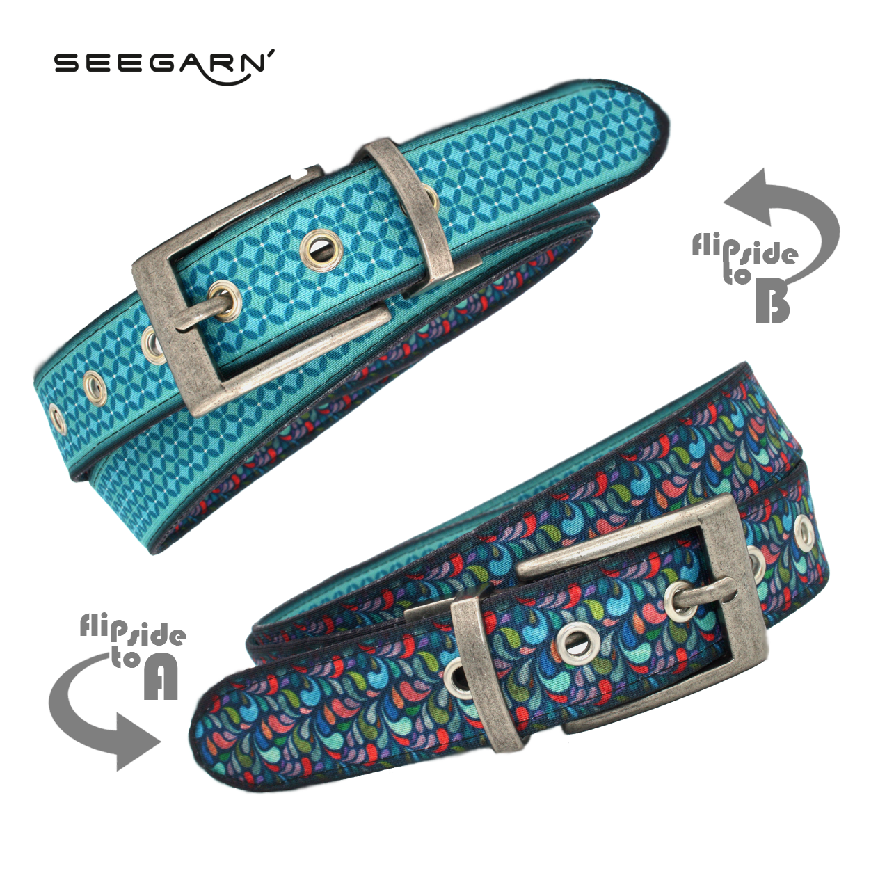 Seegarn - Reversible belt "SeeBlau" 3cm