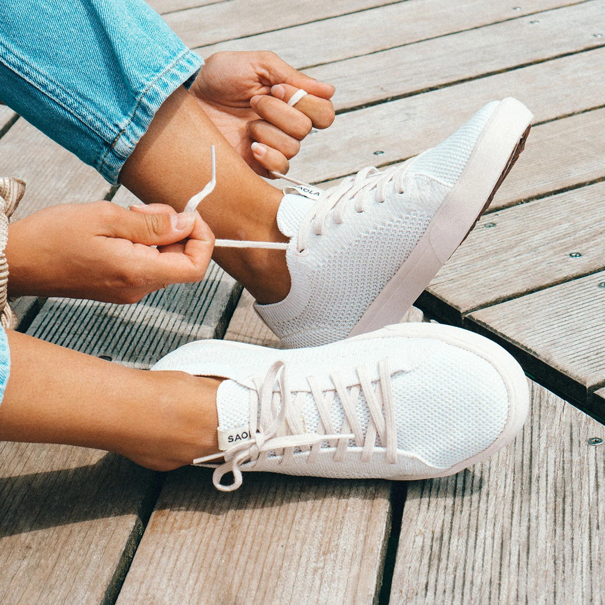 Saola - Cannon Knit White | Vegan sneakers