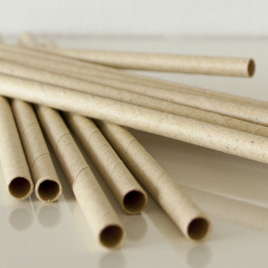 Organic straws - grass paper drinking straws 21cm (40 pieces)