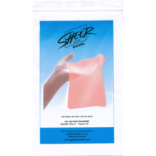 Glyde - Sheer Dams - Pink/Strawberry, 4 Latex Wipes