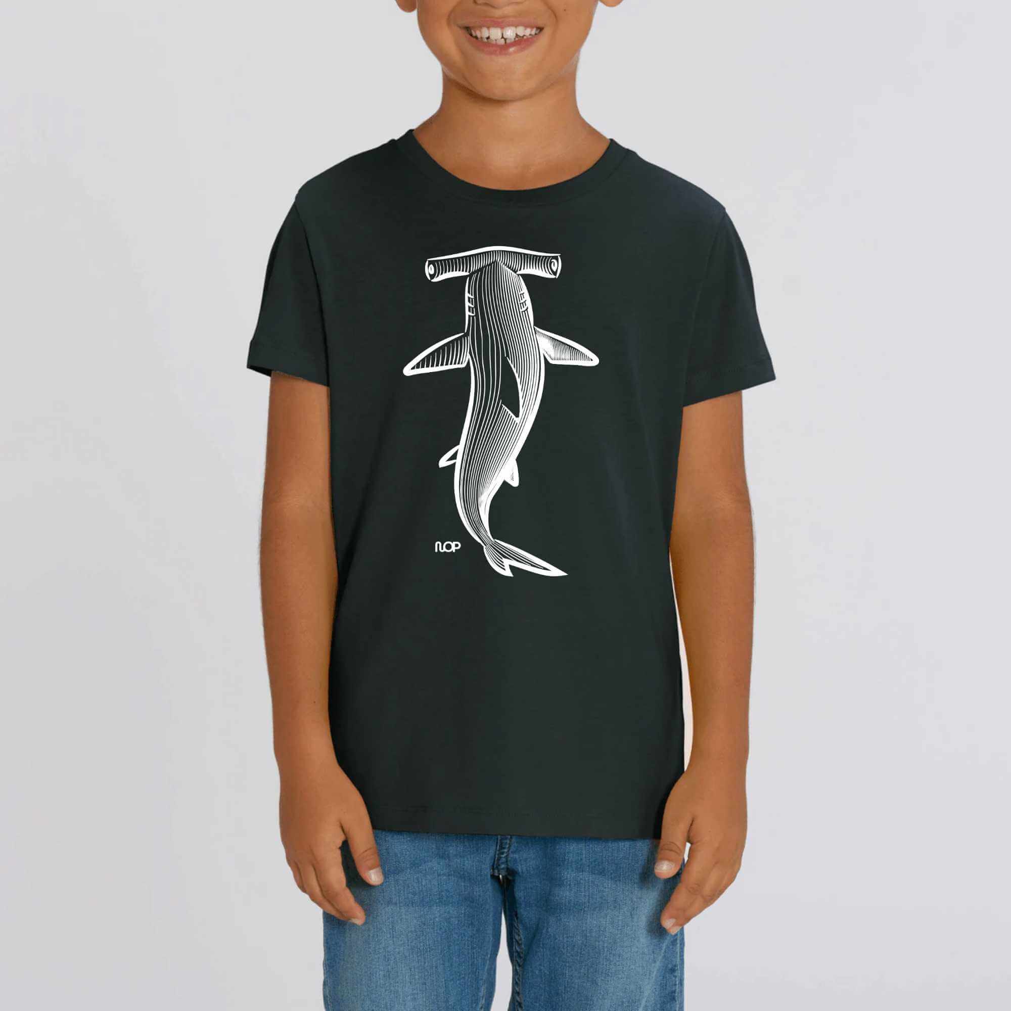 Vegan Deep Sea Kids Hammerhead Shark T-shirt