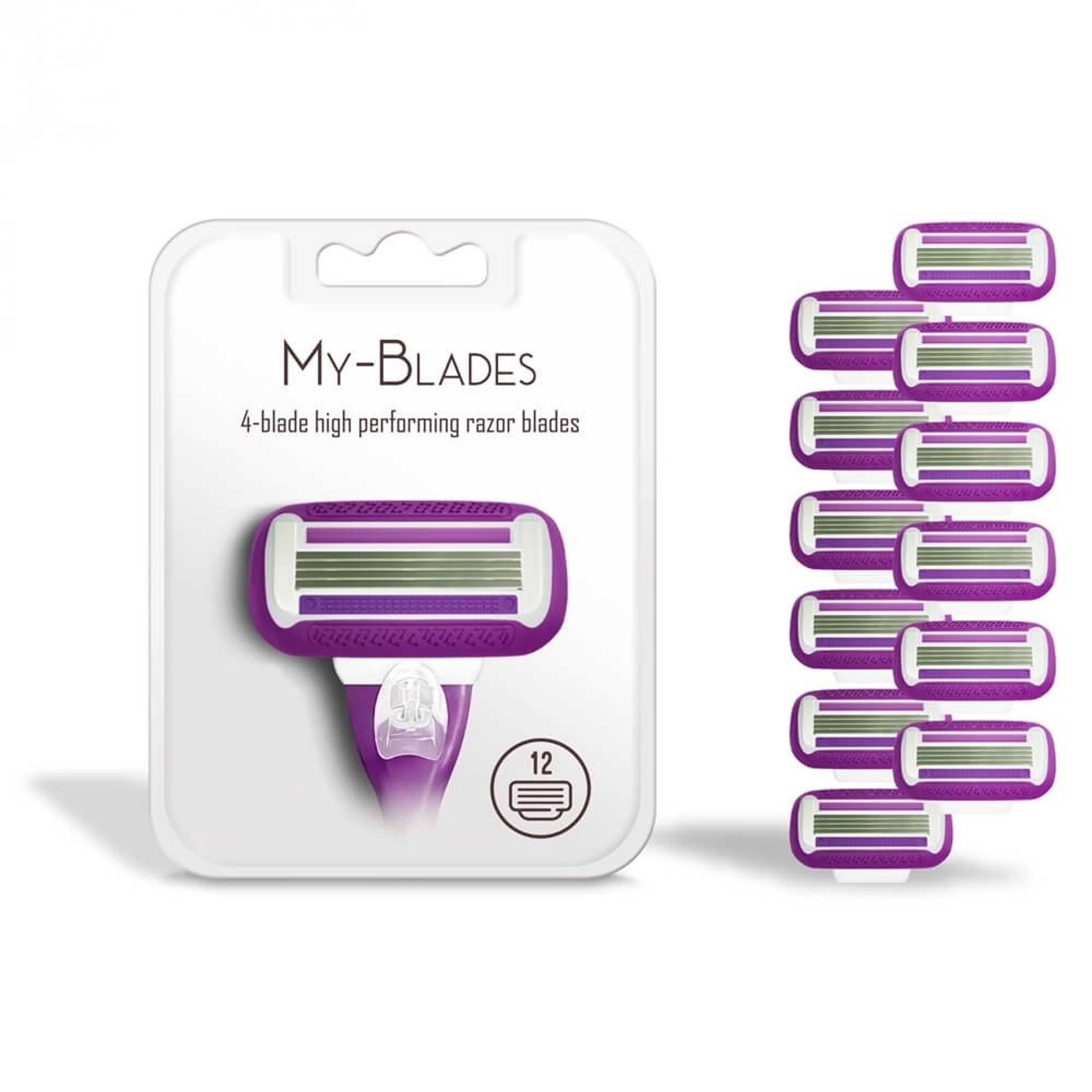 My-Blades Replacement Blades (12pcs) for 4 Blade Shaving Head