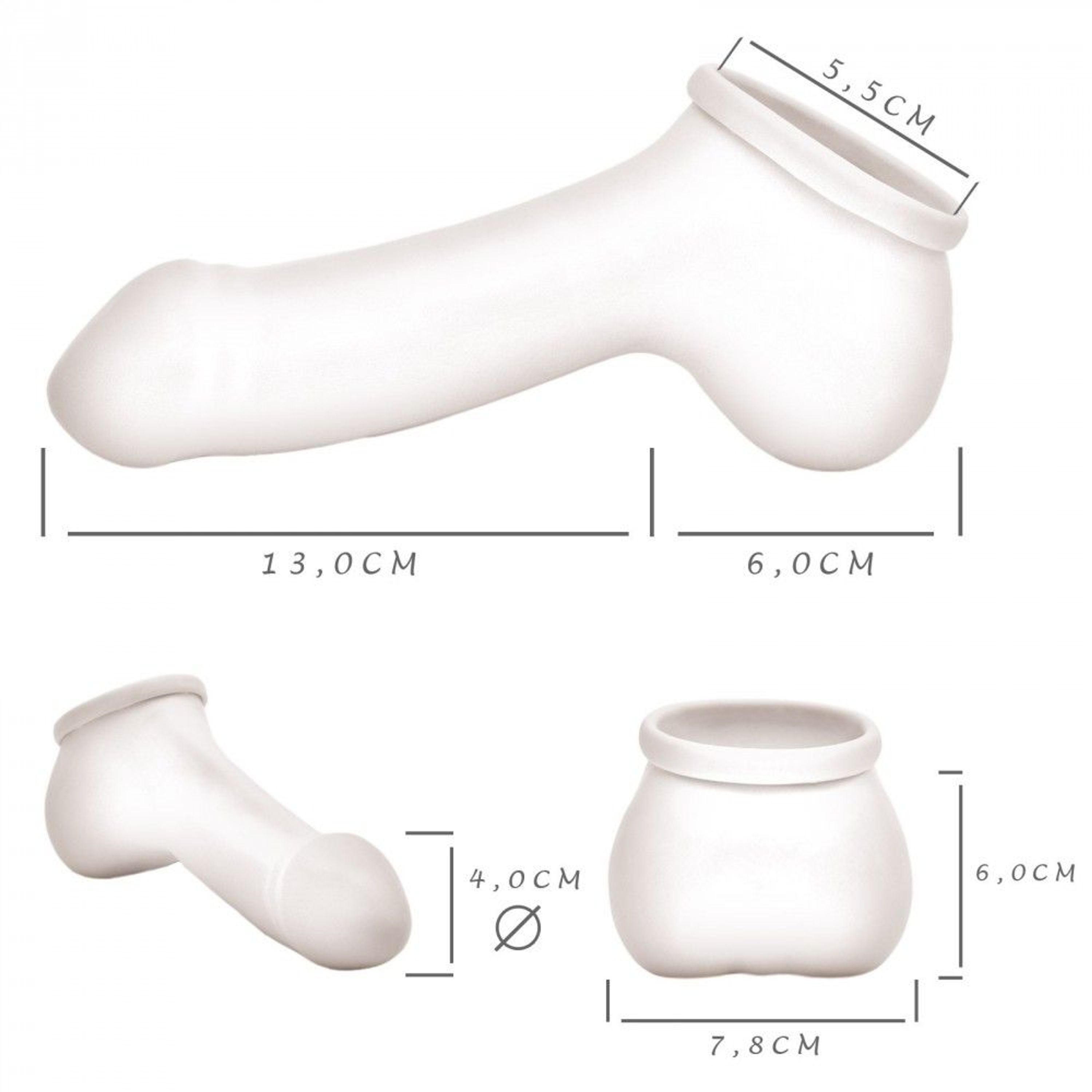 Toylie penis sleeve natural rubber transparent