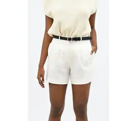 1 People - French Riviera - Linen Mom Shorts - Porcelain