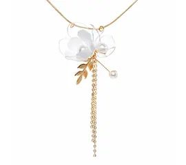Upcycle with Jing - Jasmine Triple-Flower Drop Necklace