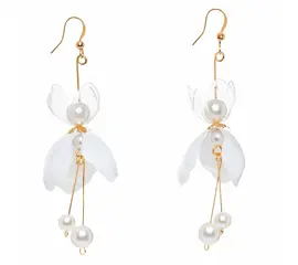 Upcycle with Jing - Snow Fairy Drop Earrings