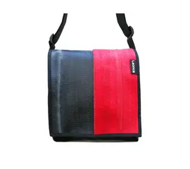 Leonca - Red fire hose bag upright