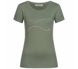 T-Shirt for women - Whale - moss green