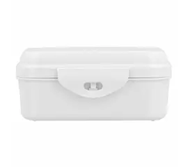 Biodora organic plastic lunch box with hinge closure in white