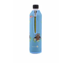 Dora's glass bottle 500 ml with neoprene cover owl