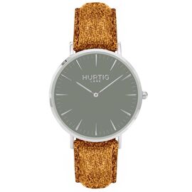 Vegan wristwatch in Silver with Grey dial