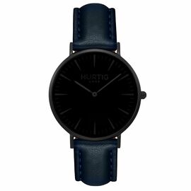 Vegan wristwatch in Black with Black dial
