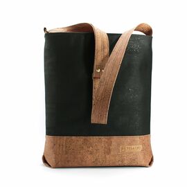 Belaine - Messenger Bag - Cork Tobacco Brown in Black