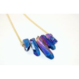 Crystal and Sage - Blue - Rainbow Quartz Colier