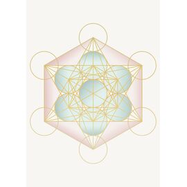 Crystal and Sage - Poster Cube Metatron Pastel