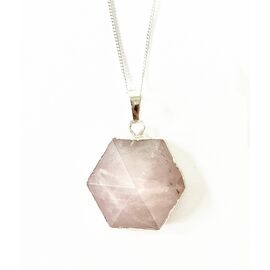 Crystal and Sage - Rose Quartz Necklace Hexagon
