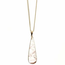 Crystal and Sage -Rose Quartz Drop Necklace