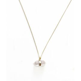 Crystal and Sage - Rose Quartz Diamond Necklace