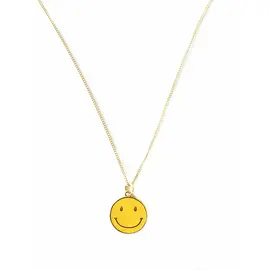 Crystal and Sage - Silver Smiley Necklace