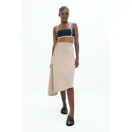 1 People - Mallorca - Organic Cotton Asymmetric Skirt - Sand