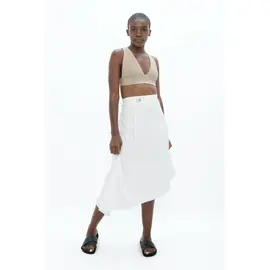 1 People - Mallorca - Organic Cotton Asymmetric Skirt - White Dove