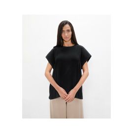 1 People - Muscat - PYRATEX® Organic Cotton Bold Shoulder Tee - Black Sand