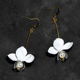 Upcycle with Jing - White Orchid Earrings