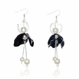 Upcycle with Jing - Black Swan Drop Earrings