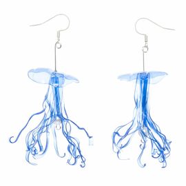 Upcycle with Jing - Blue Jellyfish Drop Earrings