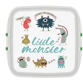 Biodora - Small lunch box with print "Monster" (organic plastic)