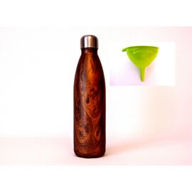 Dora - Holz Thermoflasche mit grünen Trichter