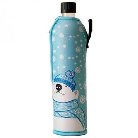 Dora - polar bear glass bottle with suit