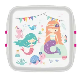 Biodora - Kleine Lunchbox mit Druck „Meerjungfrau“ (Bio-Kunststoff)