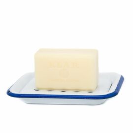 Klar - soap dish enamel, white blue