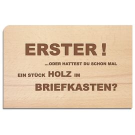 Wooden post - wooden postcard "First