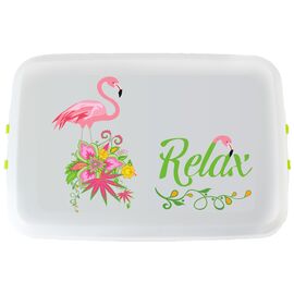 Biodora - Lunchbox with print "Flamingo" (organic plastic)
