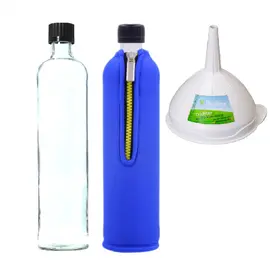 Dora - glass bottle plus spare bottle and funnel