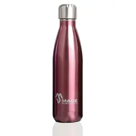 Made Sustained - stainless steel drinking bottle plastic free in pink gloss 500ml