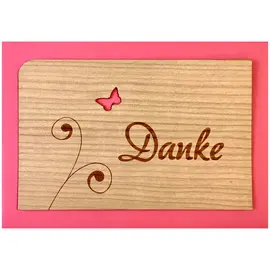 Wooden post - wooden card "Thank you