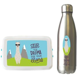 Dora - llama travel set with box and stainless steel bottle