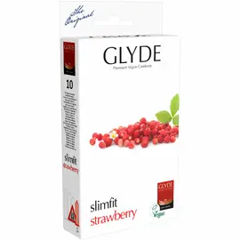 Glyde - Ultra Condoms - Slimfit Strawberry