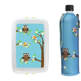 Dora - school set with owls bottle and lunch box