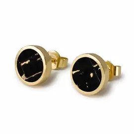 KAALEE - stud earrings ROUND blackgold