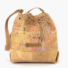 Belaine - Bucket Bag | Kork Natur | Glitzer