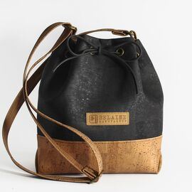 Belaine - Bucket Bag | Kork | Schwarz Braun