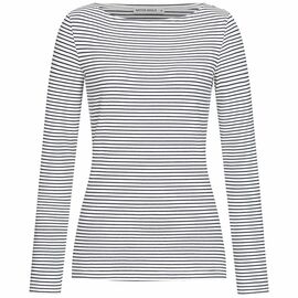 Longsleeve for women - Stripes - white/navy
