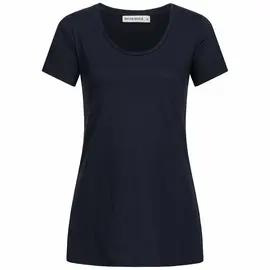 Slub T-Shirt für Damen - Basic A-Linie - navy