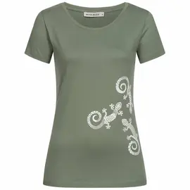 T-Shirt for women - Three Geckos - moss green