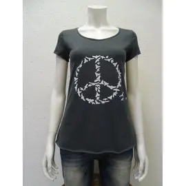 Slub T-Shirt for women - Peace - dark grey