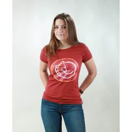 T-Shirt for women - Sleeping Fox - burning red